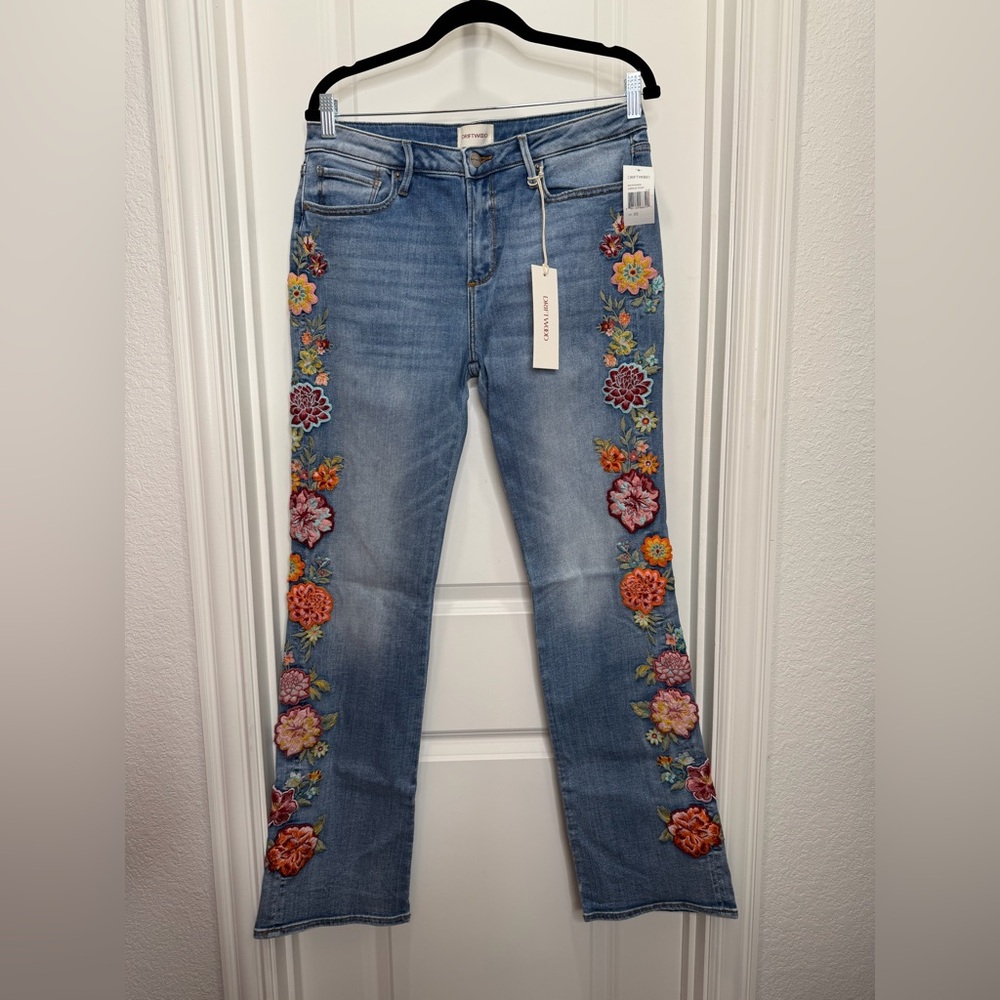 DRIFTWOOD Kelly Boot Cut Spicy Tango Jeans Embroidered Size 30/32.5 inseam NEW! - Picture 3 of 8